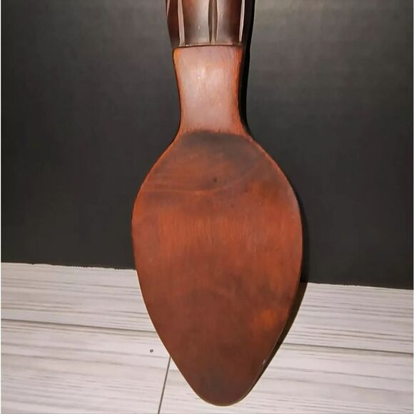 Handcarved Wood Vintage Spoon Wall Hanging Home Decor Tiki Man Face 12”in - Picture 4 of 8